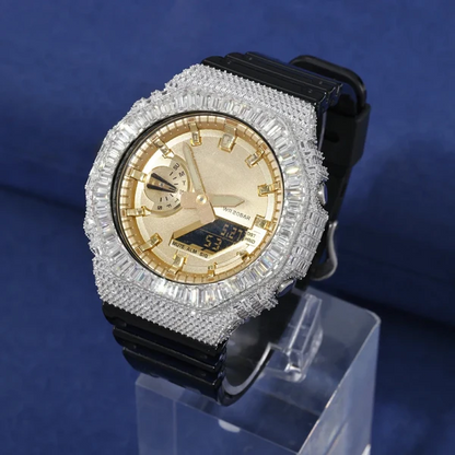 Hip Hop Moissanite Baguette Halo Bezel Case for GA2100 TQW0019
