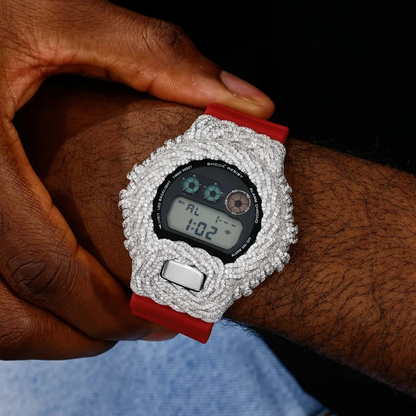 Iced Out Moissanite Rope Watch Bezel Case for DW6900 Series