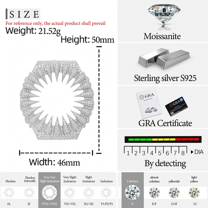 Bear Claw Iced Out Moissanite Silver Watch Case for GA2100 TQW0039