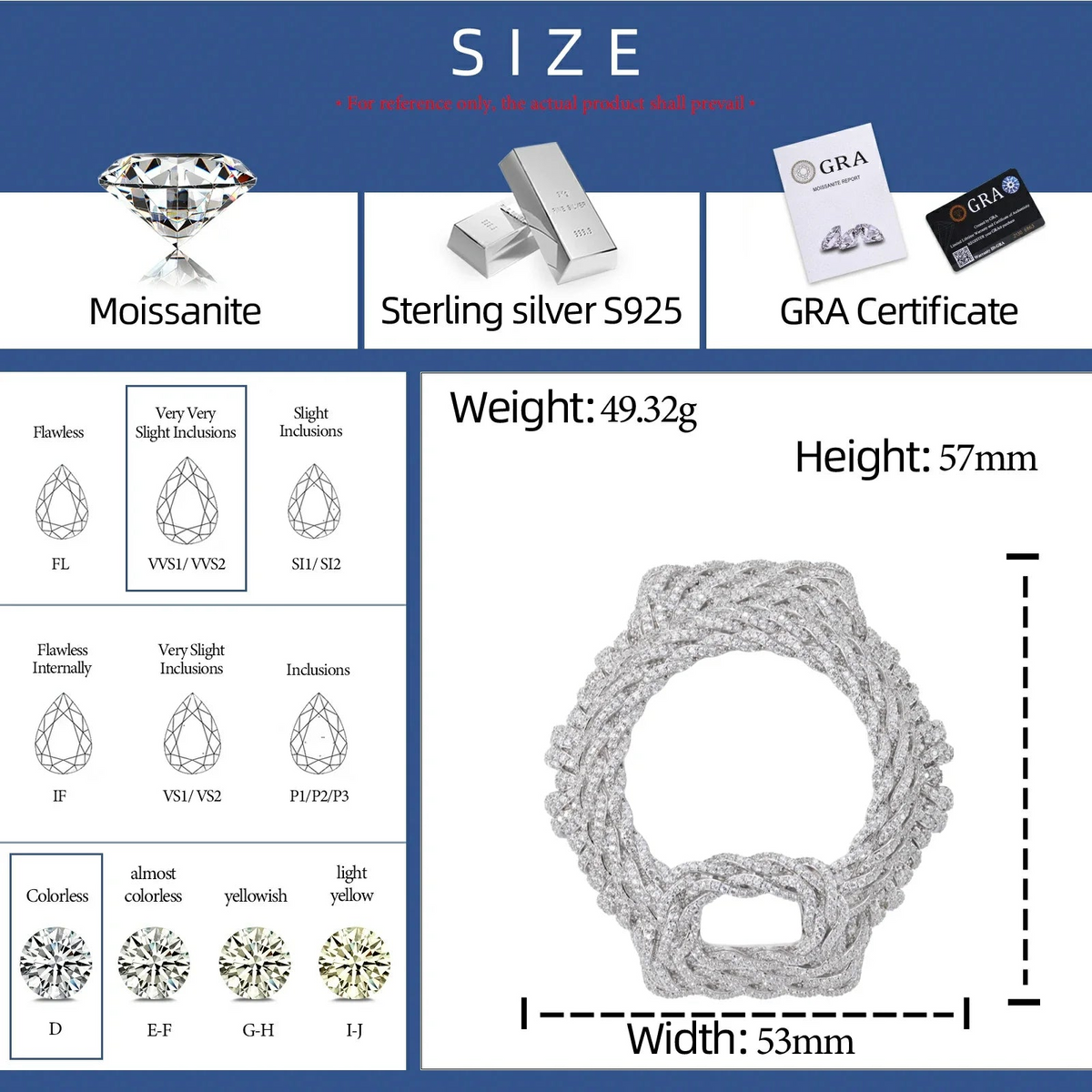 Iced Out Moissanite Rope Watch Bezel Case for DW6900 Series
