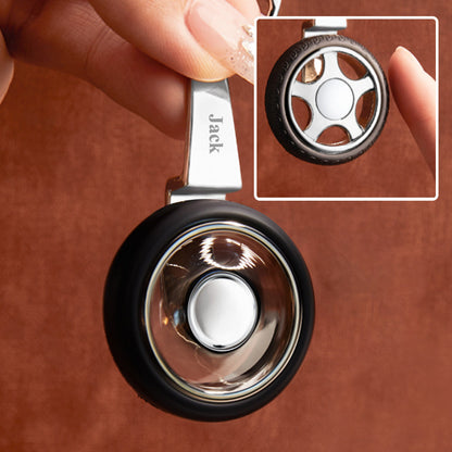 Custom Name Spinning Tire Keychain Gifts for Husband