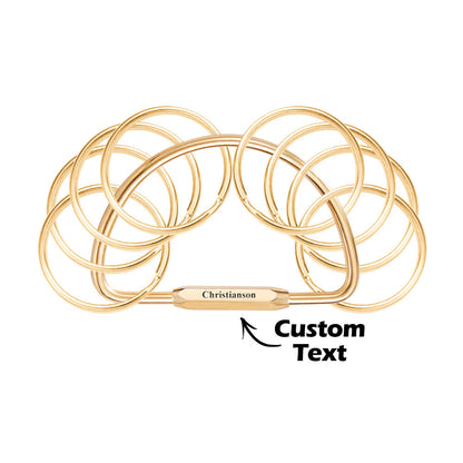 Custom Engraved Keychain Multi-layer Key Ring Brass Creative Gifts