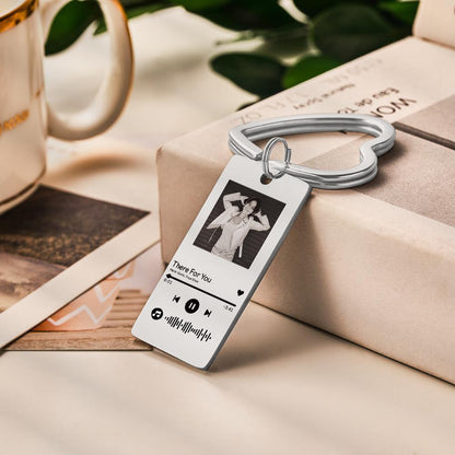 Custom Photo Scannable Code Keychain Music Keychain Gift For Couples