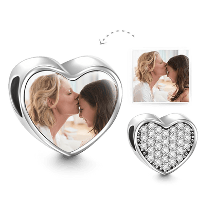 Custom Heart Photo Charm Personalized Picture Bead