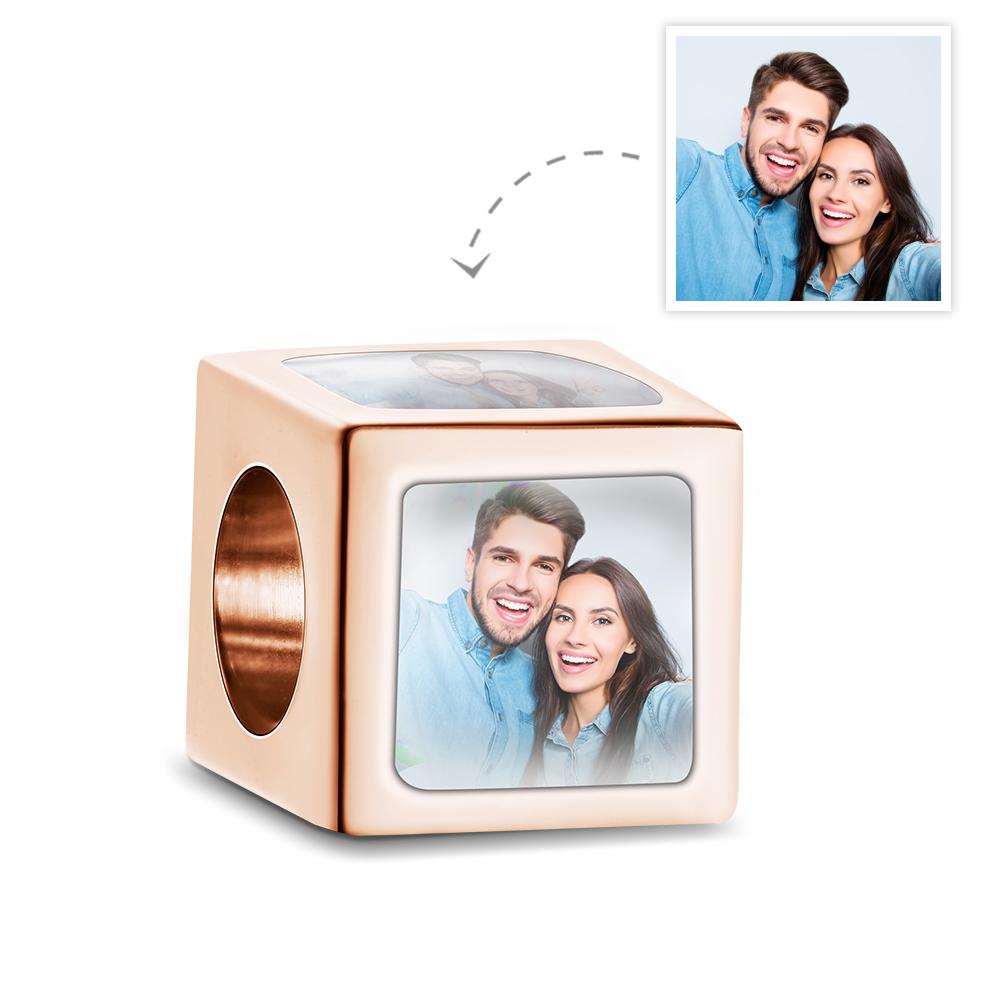 Custom Four-Sided Photo Charm Square Charm