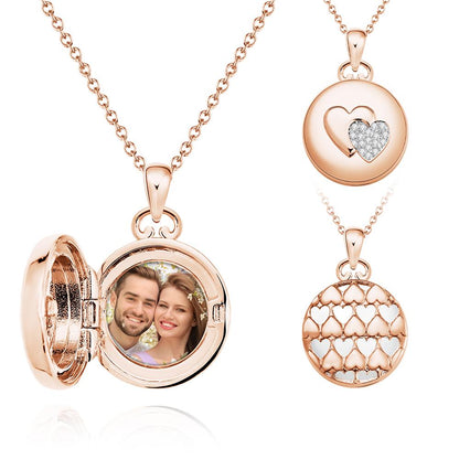 Personalized Photo Locket Necklace Elegant Birthstone Oval Shape Pendant Necklace For Wife
