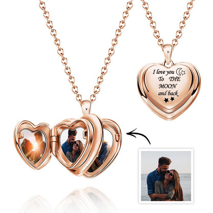 Custom Photo Locket Necklace  Pendant 4 Photos Locket Gift for Women