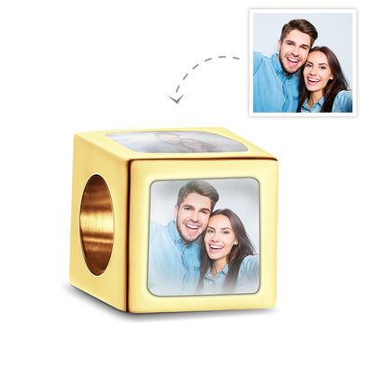 Custom Four-Sided Photo Charm Square Charm