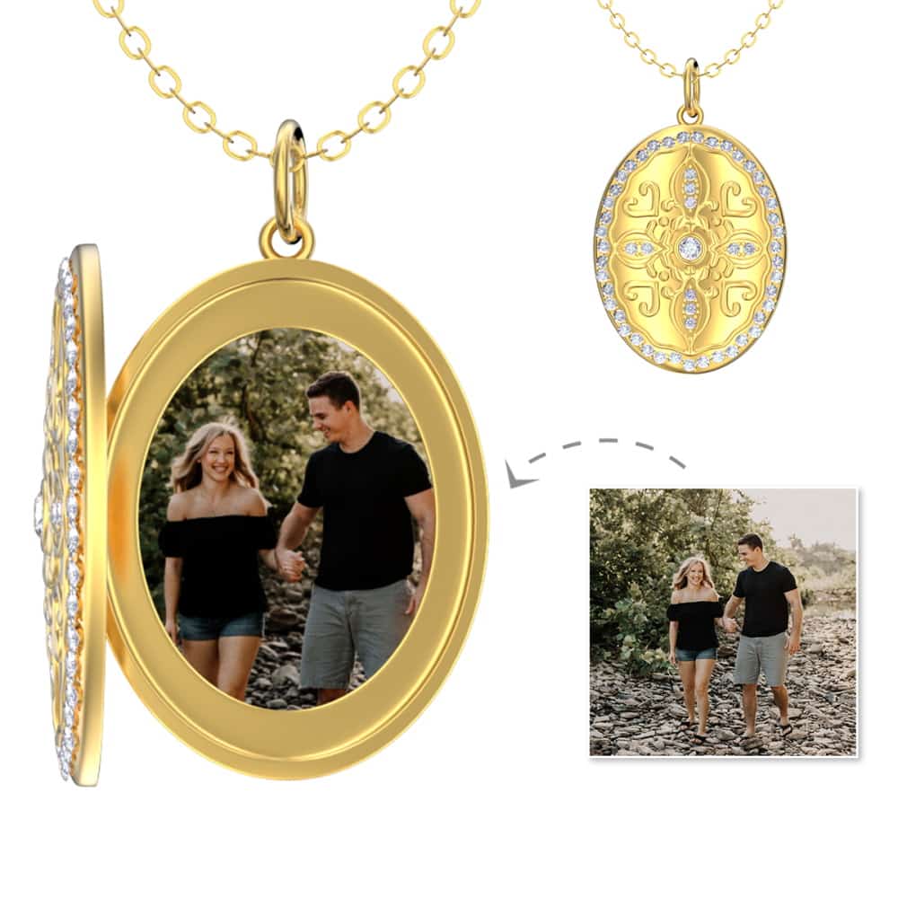 Personalized Photo Necklace Custom Anniversary Gift For Wife