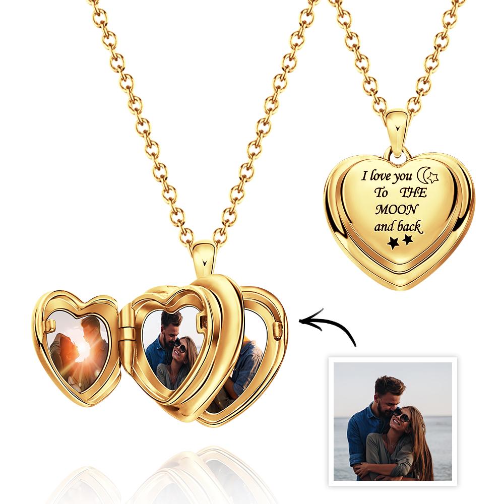 Custom Photo Locket Necklace  Pendant 4 Photos Locket Gift for Women