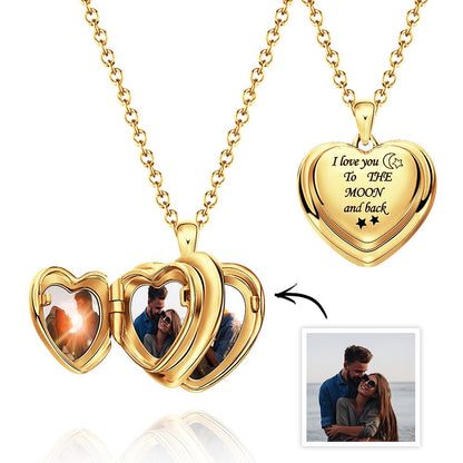 Custom Photo Locket Necklace  Pendant 4 Photos Locket Gift for Women