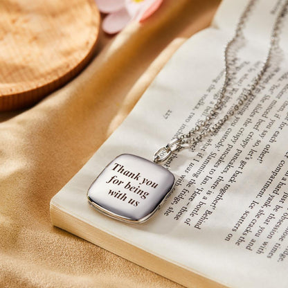 Custom Photo Necklace Locket Personalized Engraved Memorial Picture Pendant Gift For Her