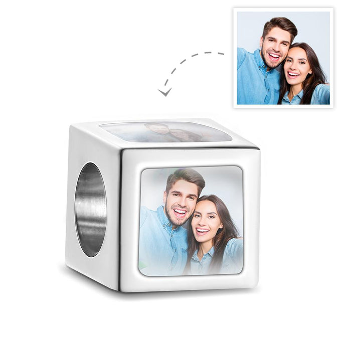 Custom Four-Sided Photo Charm Square Charm