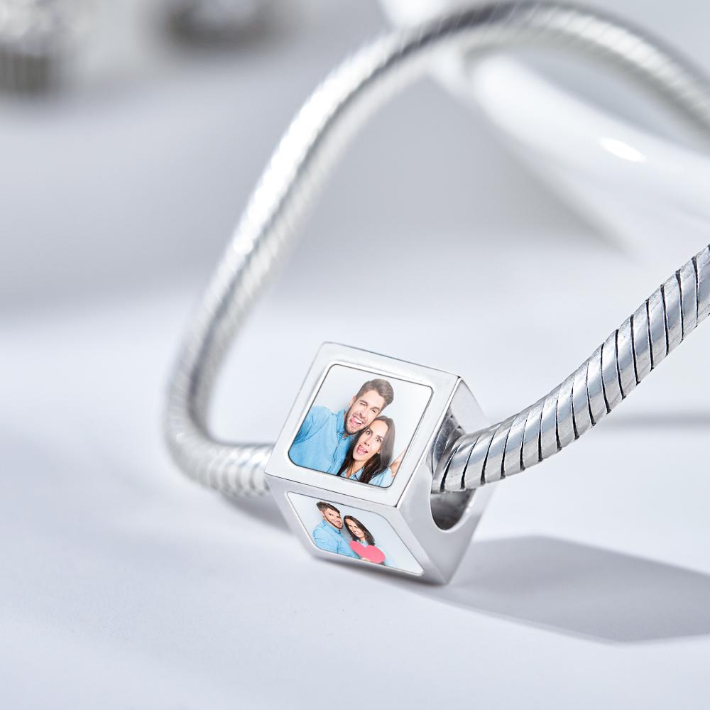 Custom Four-Sided Photo Charm Square Charm
