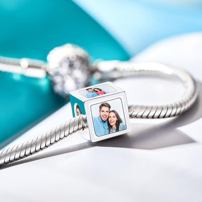 Custom Four-Sided Photo Charm Square Charm