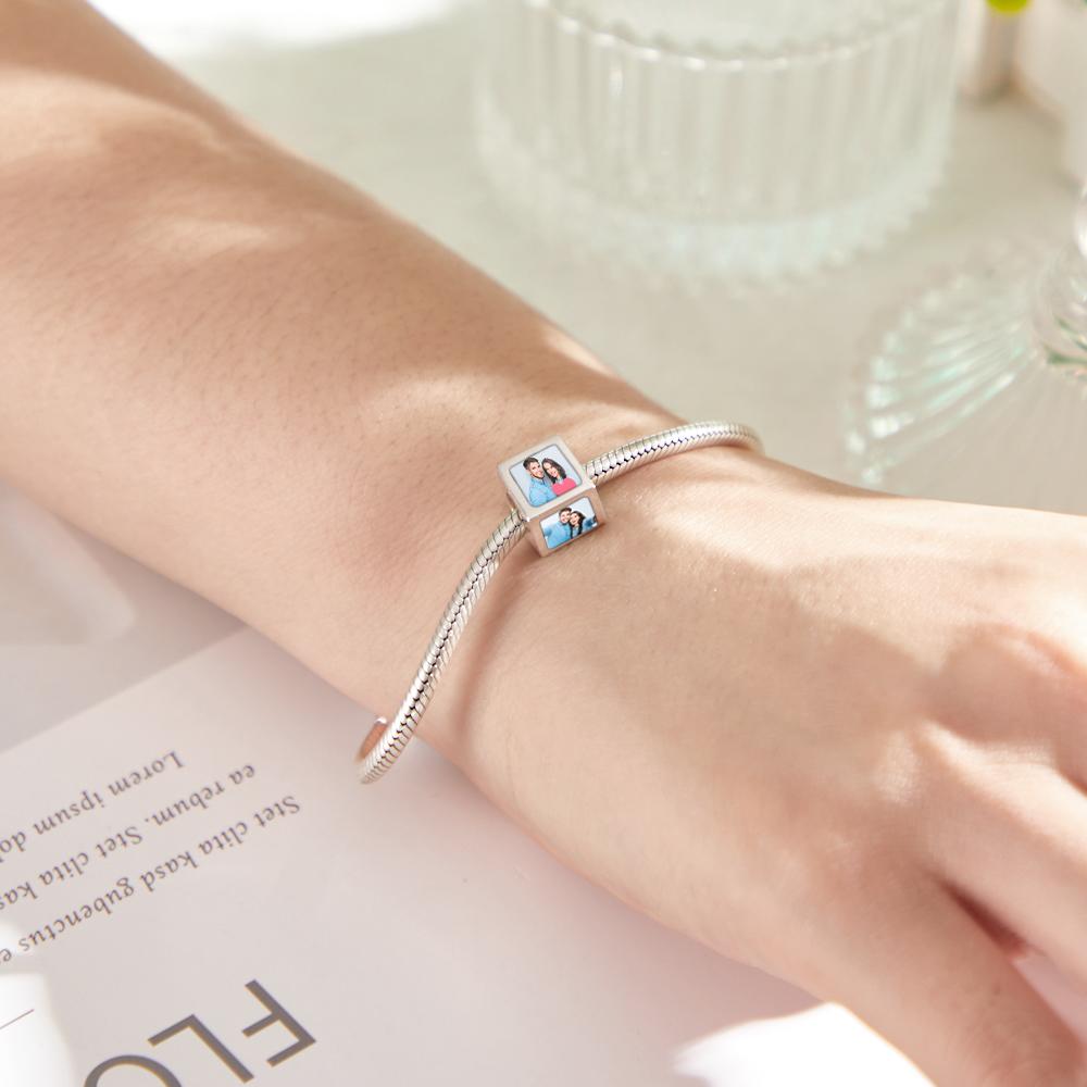 Custom Four-Sided Photo Charm Square Charm