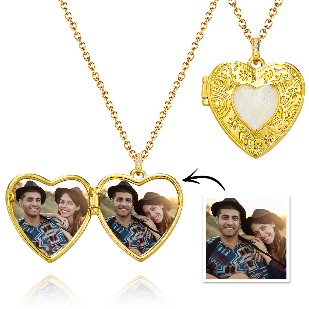 Custom Photo Necklace Trendsetting Love Heart Pendant GIft for Women
