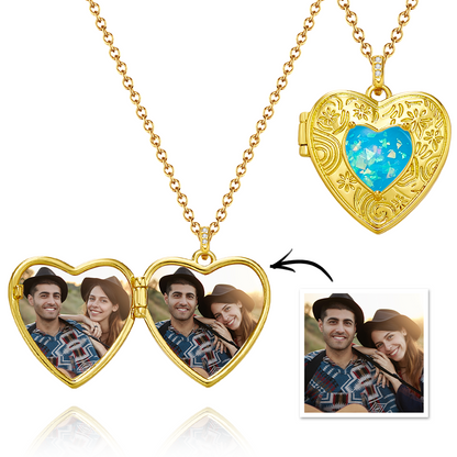Custom Photo Necklace Trendsetting Love Heart Pendant GIft for Women