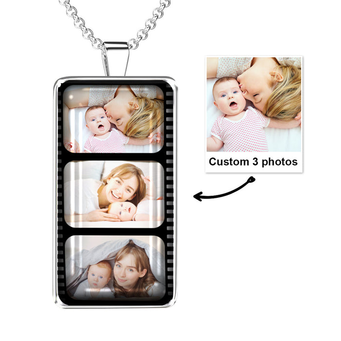 Custom Film Strip Photo Necklace For Wife