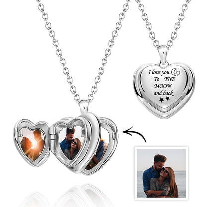 Custom Photo Locket Necklace  Pendant 4 Photos Locket Gift for Women