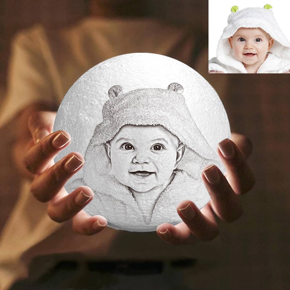 Custom 3D Printed Photo Lunar Light Moon Lamp For Your Cute Baby