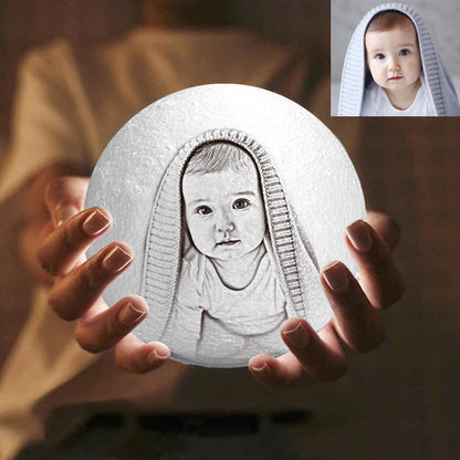 Custom 3D Printed Photo Lunar Light Moon Lamp For Your Cute Baby