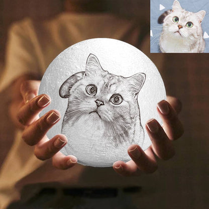 Remote Control Photo Moon Lamp Custom 3D Photo Light For Cute Pet