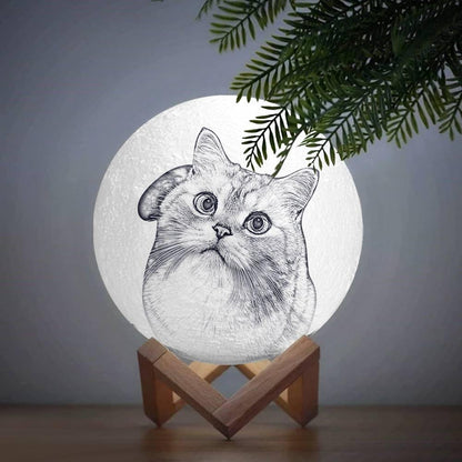 Remote Control Photo Moon Lamp Custom 3D Photo Light For Cute Pet