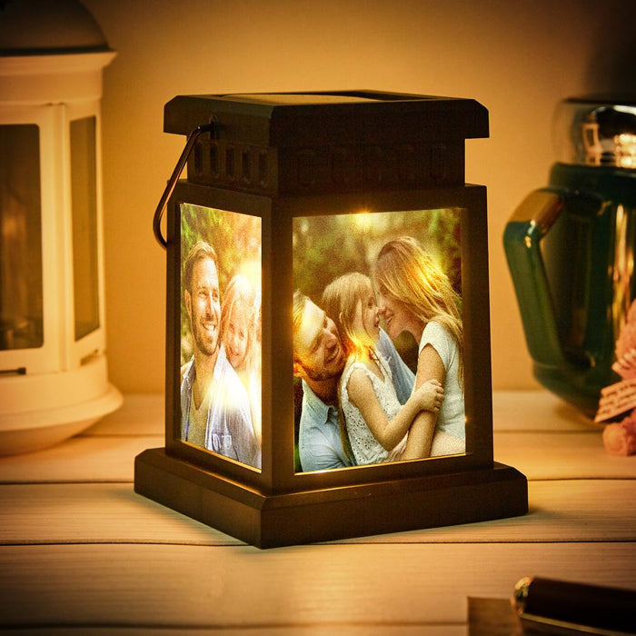 Personalized Photo Lantern Nightlight Lamp Solar Garden Light Anniversary Gifts for Couple