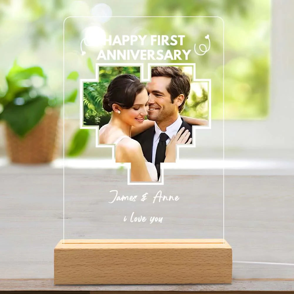 Personalized Photo 3d Led Lamp Acrylic Night Light For Anniversary Gift