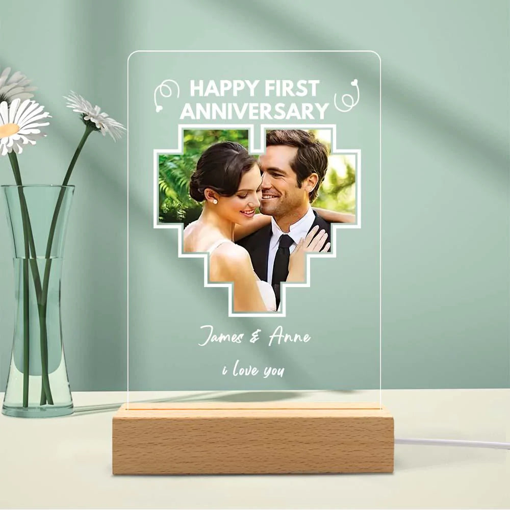 Personalized Photo 3d Led Lamp Acrylic Night Light For Anniversary Gift