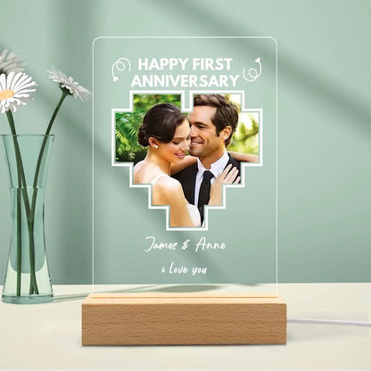 Personalized Photo 3d Led Lamp Acrylic Night Light For Anniversary Gift