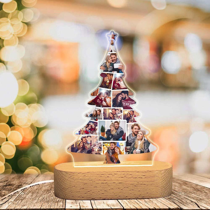 Custom Christmas Tree Photo Lights Personalized Gifts With Pictures Night Light Home Decor Gift For Christmas