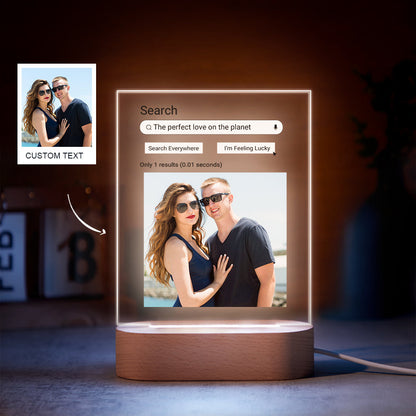 Custom Photo Google Search Colorful Lamp Acrylic 3D Printed Night Light Anniversary Gift