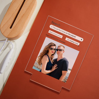 Custom Photo Google Search Colorful Lamp Acrylic 3D Printed Night Light Anniversary Gift