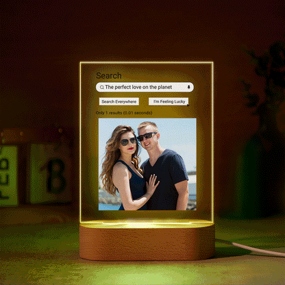Custom Photo Google Search Colorful Lamp Acrylic 3D Printed Night Light Anniversary Gift