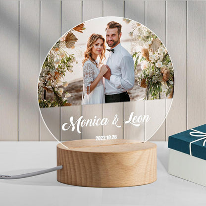Personalized Photo Light Lamp Anniversary Gift for Couple