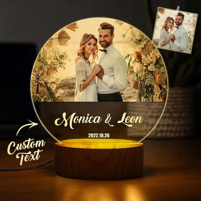 Personalized Photo Light Lamp Anniversary Gift for Couple