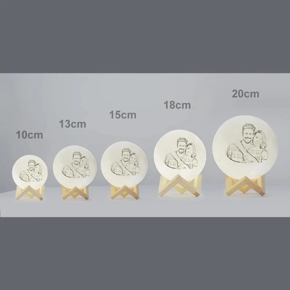 Custom Photo Moon Lamp Engraved Name Light 3D Christmas Family Gift