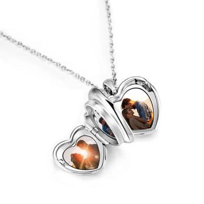 Custom Photo Locket Necklace  Pendant 4 Photos Locket Gift for Women