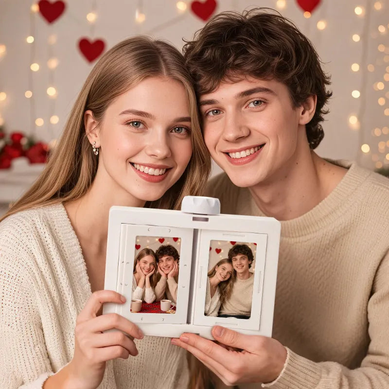 Personalized Rotating Photo Frame Carousel Custom Photo Desktop Photo Reel Flip & Spin Photo Box  Anniversary GIft For Wife