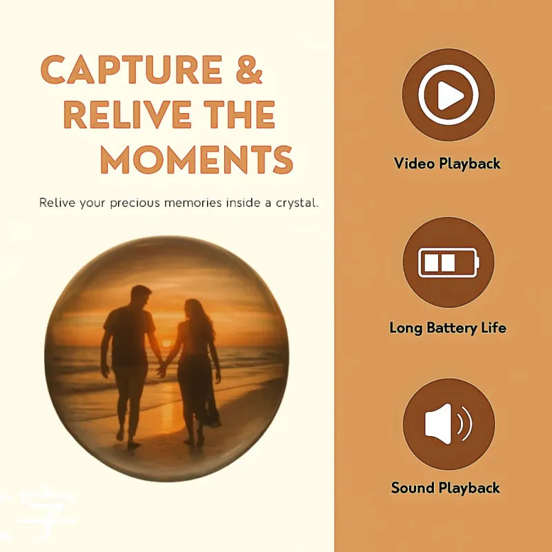 Glass Video Globe – Playable Video Gift Sphere Gift for Valentine’s Day or Christmas