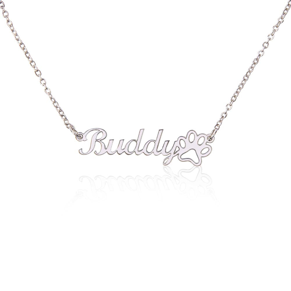 Paw Sign Name Necklace