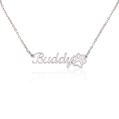Paw Sign Name Necklace