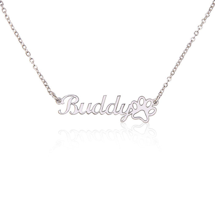 Paw Sign Name Necklace