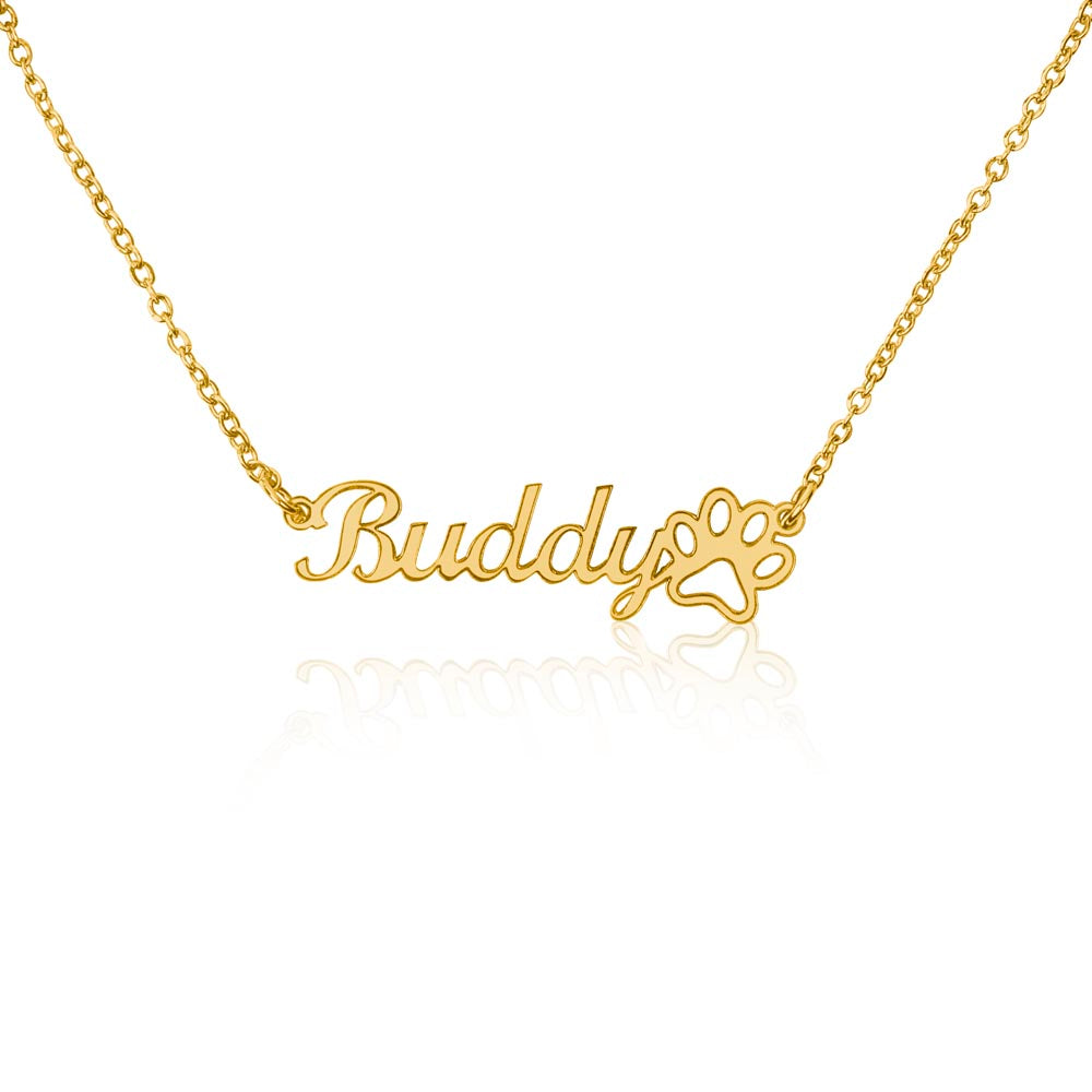 Paw Sign Name Necklace