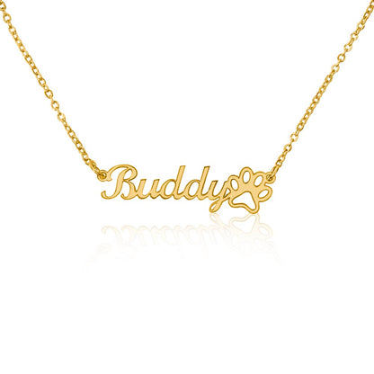 Paw Sign Name Necklace
