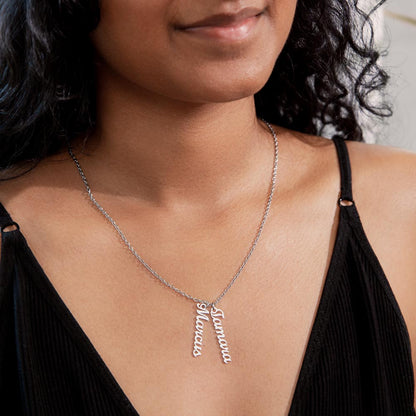 Multi Name Vertical Name Necklace