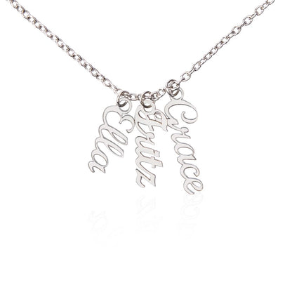 Multi Name Vertical Name Necklace