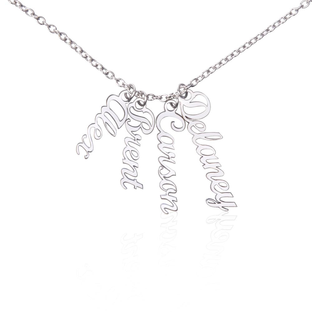 Multi Name Vertical Name Necklace